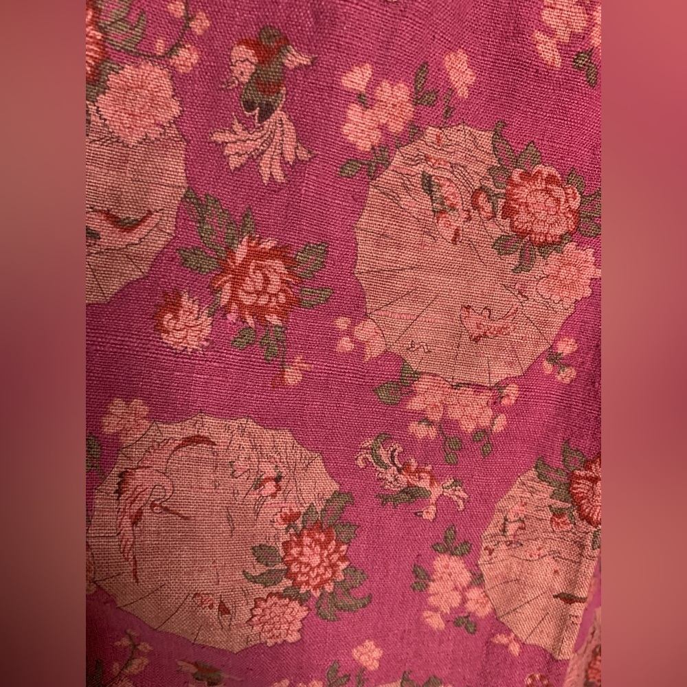 Linen Magenta Wideleg Cottagecore Pants by Subtle Tones - Picture 5 of 10